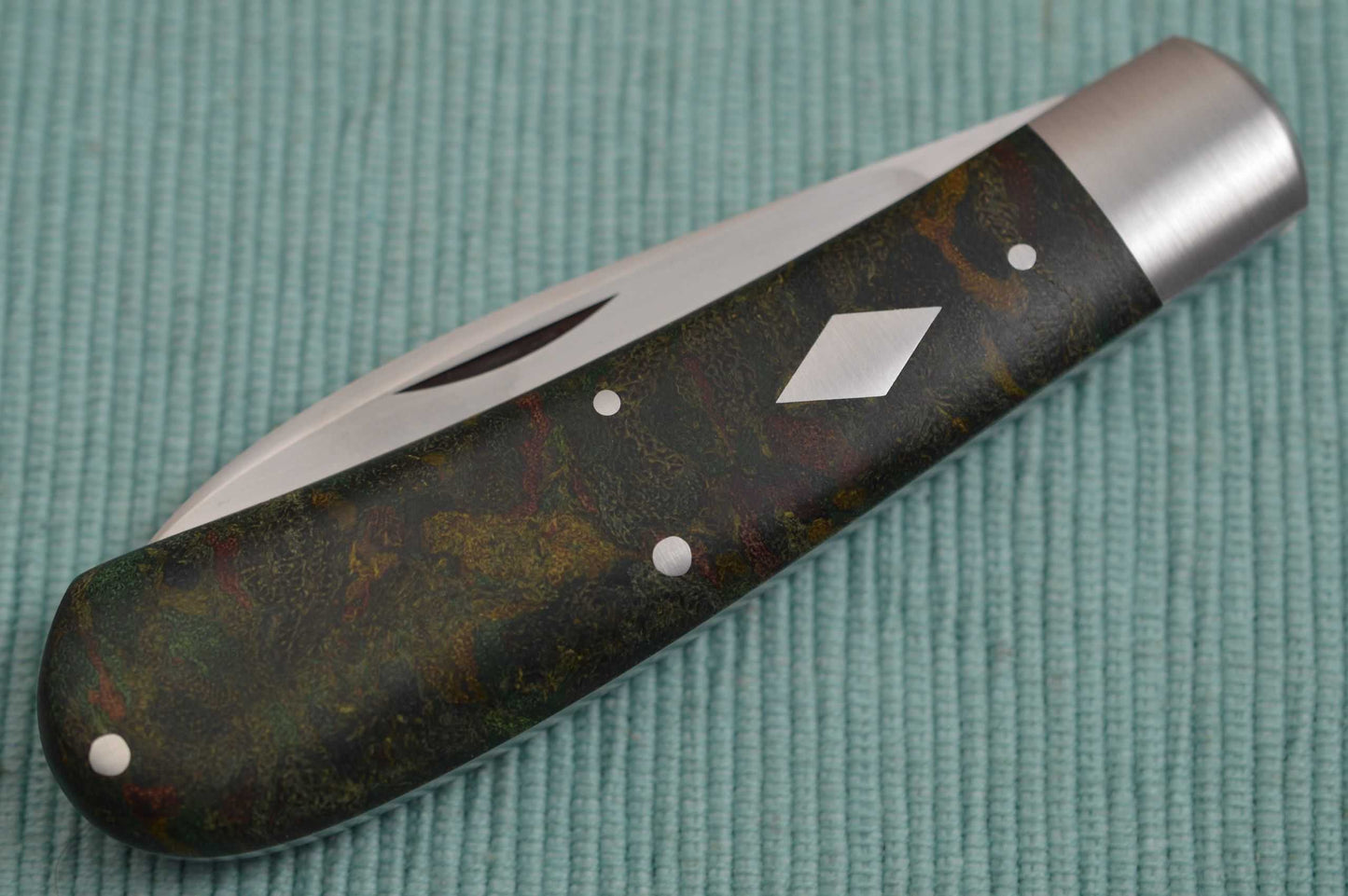 Tom Ploppert ZULU Spear, Original Antique Green "Rag" Micarta Scales (SOLD)