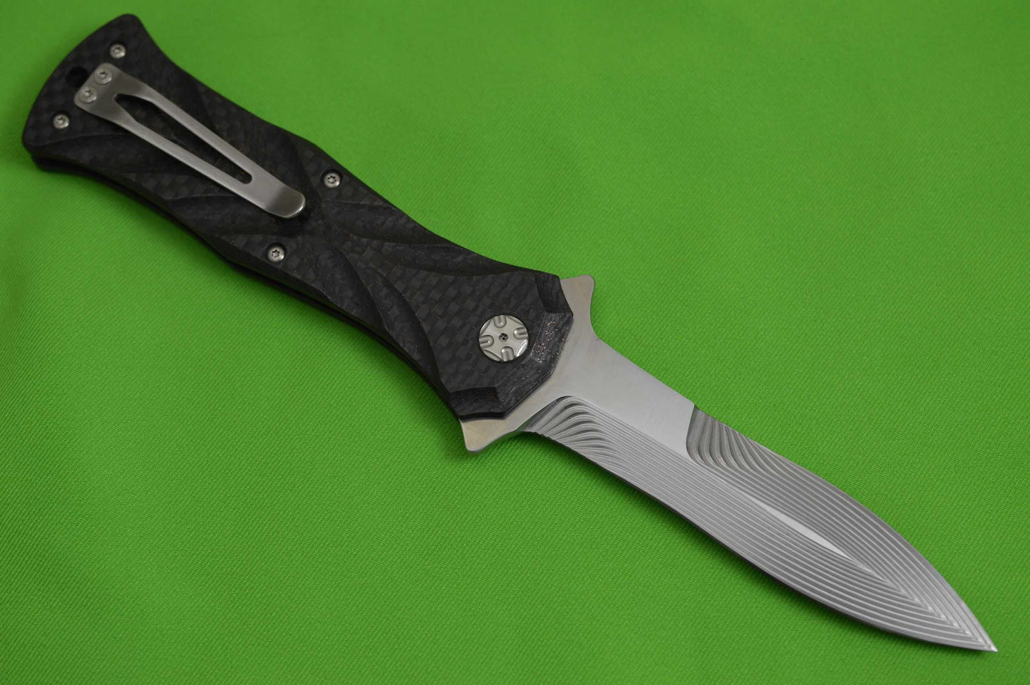 Brian Tighe "Twist Tighe" Bronze Lightning Strike Carbon Fiber, Button Lock Flipper (SOLD)