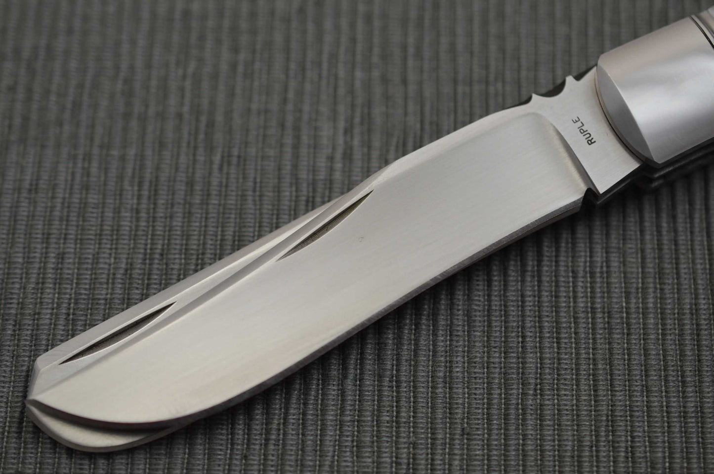 Bill Ruple Two-Blade Large Stag Trapper, File-Worked Blade Spine, Spring & Liners (SOLD)