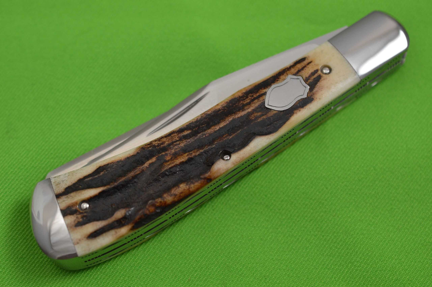 Bill Ruple Large 2-Blade Natural Stag Trapper, File-Worked Liners (SOLD)