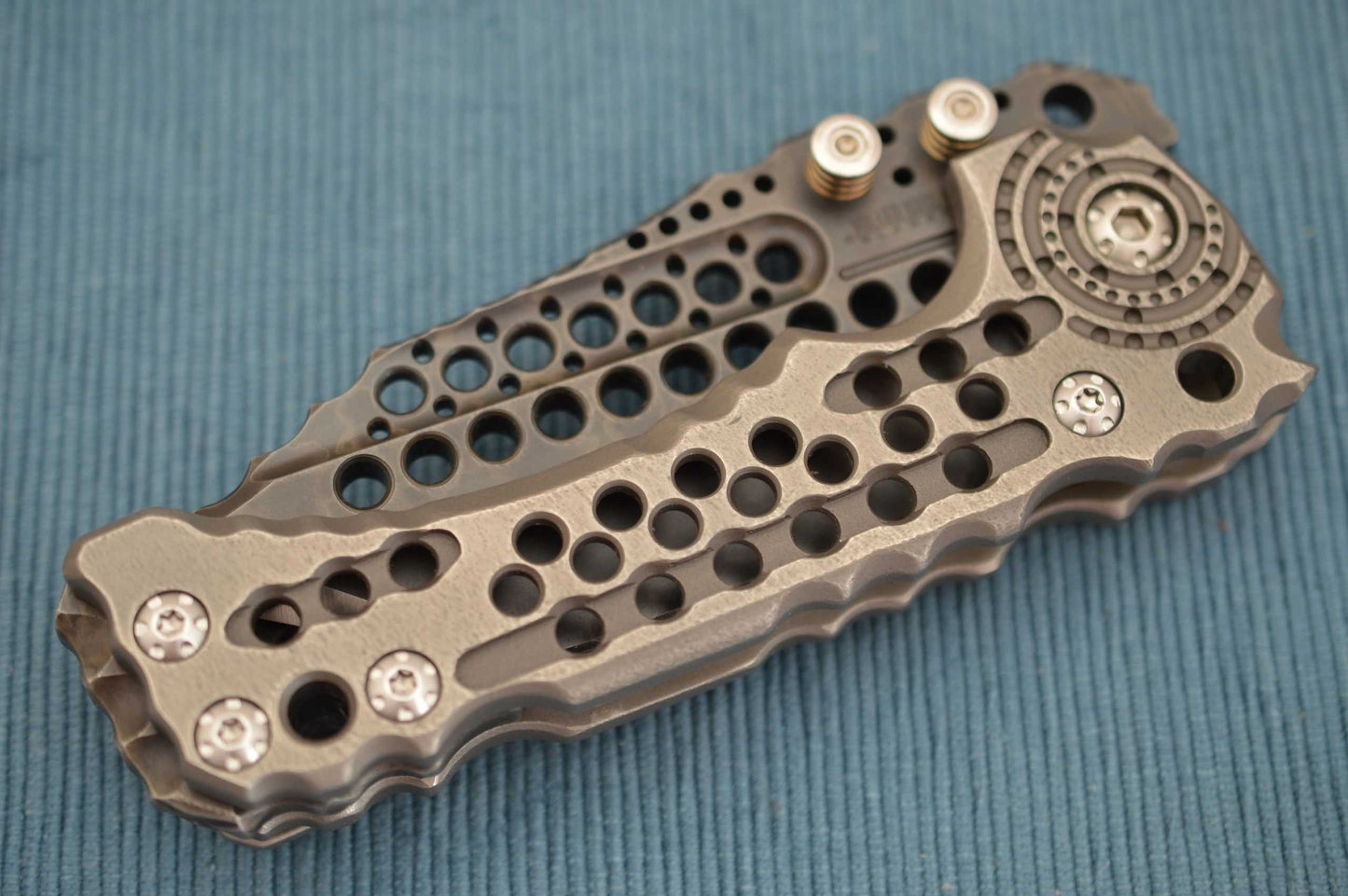 Miller Bros. Blades Custom T-1 Folder, Z-Wear Blade, Sculpted Titanium Frame (SOLD)