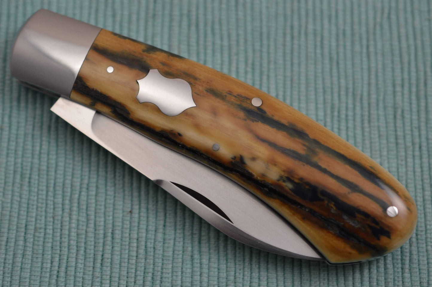 Tom Ploppert DINO, Slip-Joint Folding Knife, Fossilized Scales (SOLD)