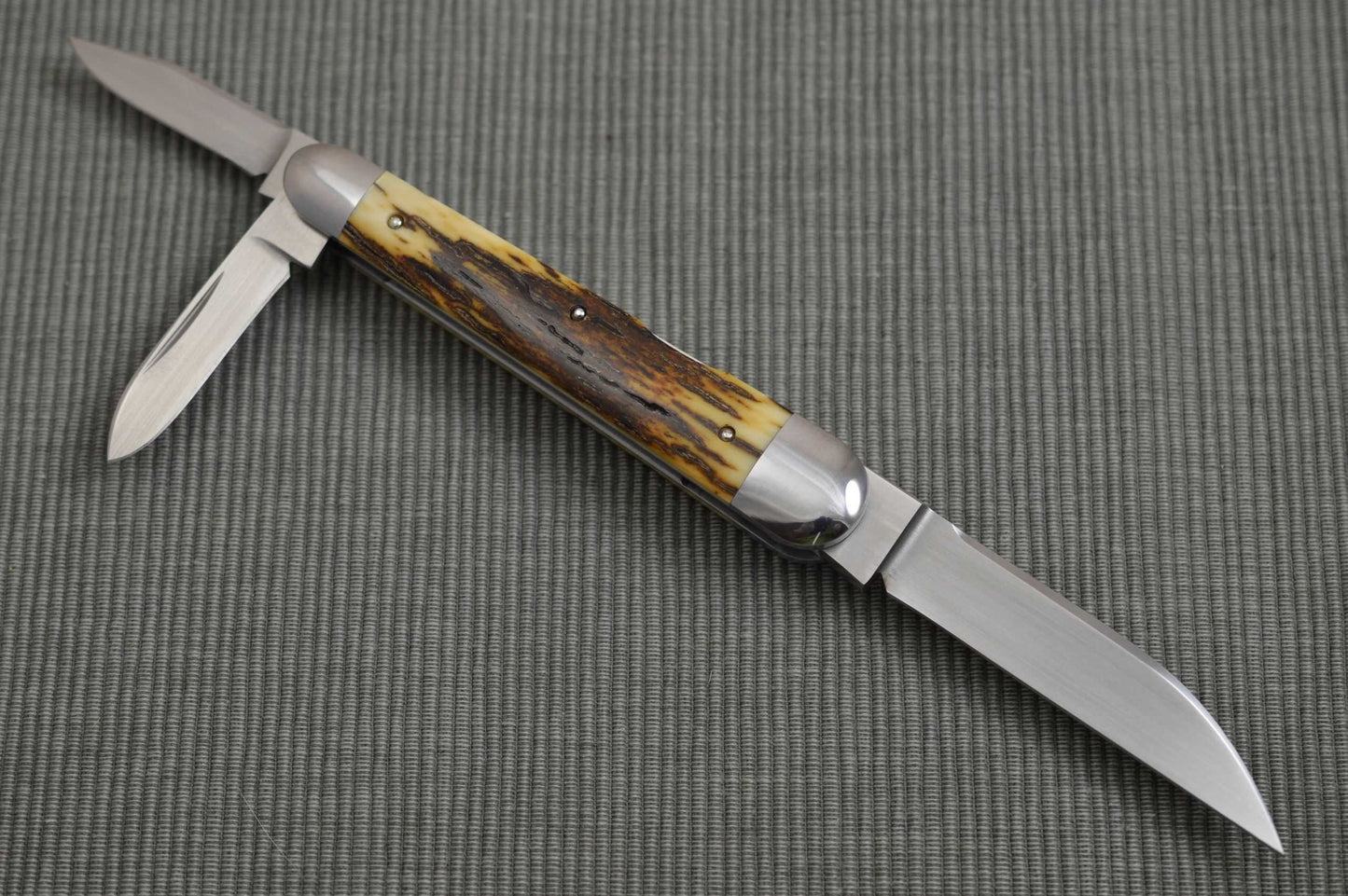 Bill Ruple Fossilized 3-Blade Lock Back Whittler, 2018 Blade Show (SOLD)