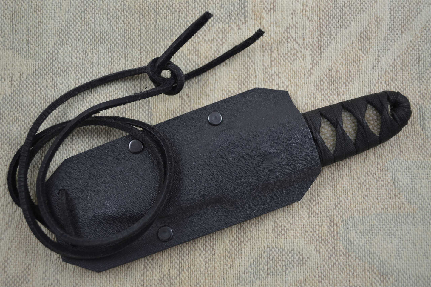 Wally Hayes Japanese-Style Stingray Cord Wrapped Tanto Neck Knife (SOLD)