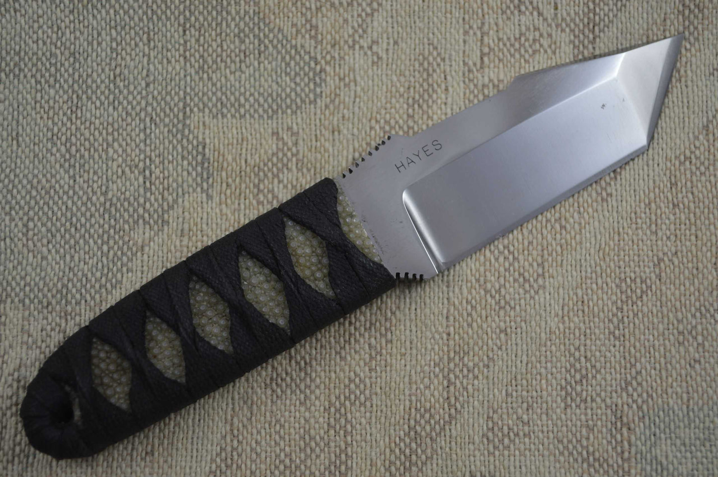 Wally Hayes Japanese-Style Stingray Cord Wrapped Tanto Neck Knife (SOLD)