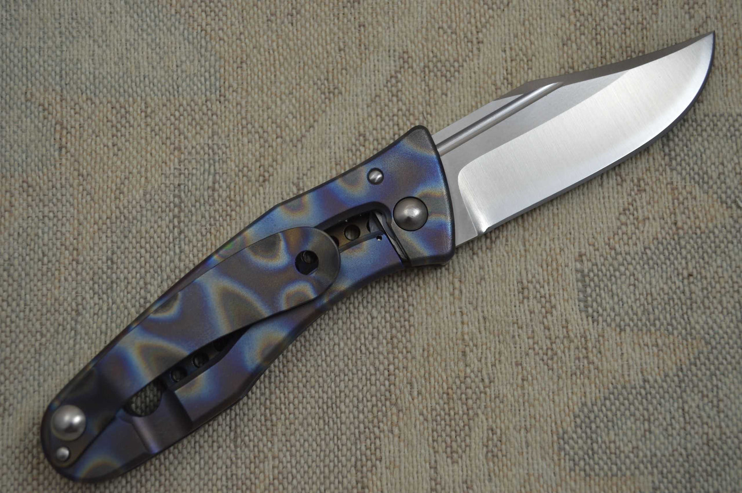 Steve Ryan RUF Titanium Frame Lock, Clip Point Folding Knife (TRADED)