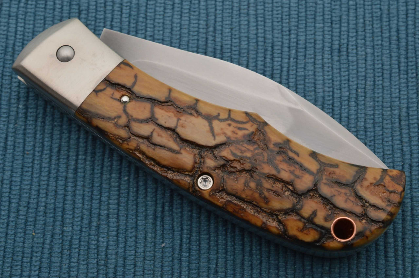 Chris Taylor Bark Mammoth Nessmuk, W2 Tool Steel Blade Hamon, Slip-Joint Folding Knife