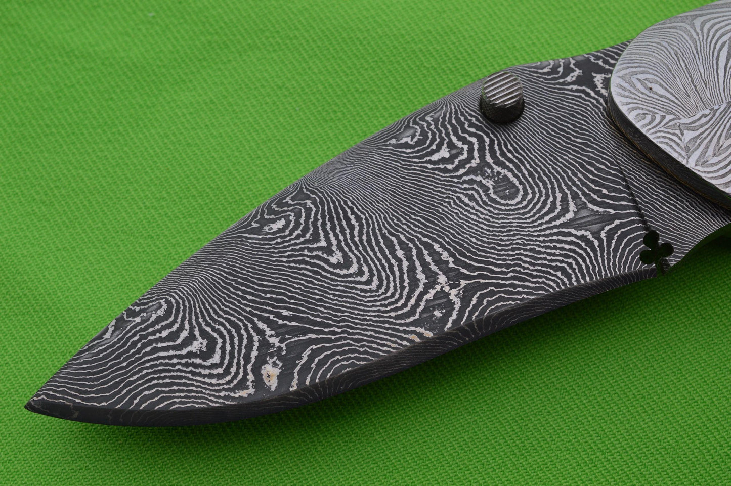 Peter Martin Spring-Assisted Damascus and Pearl Liner-Lock Folding Knife