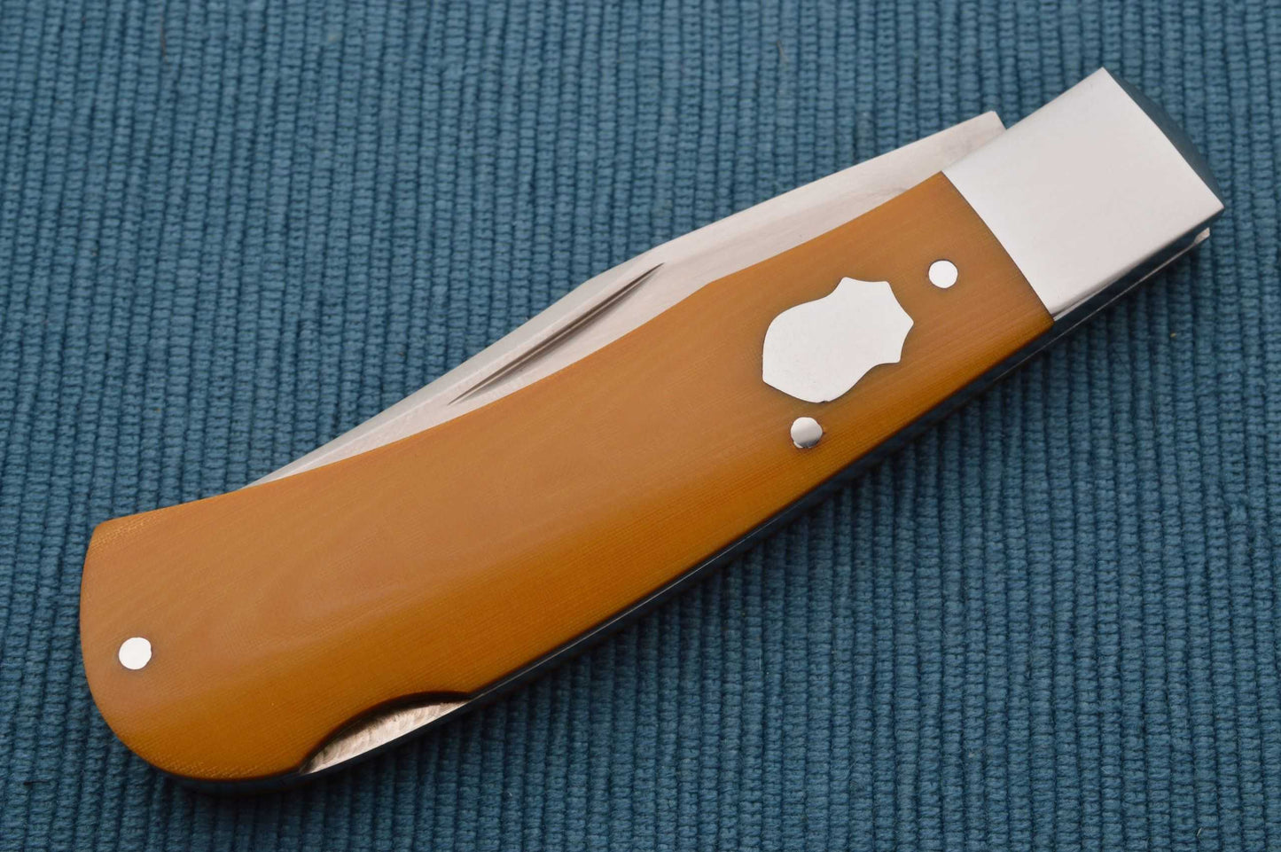 Bill Ruple Lock-Back Trapper, Vintage Butterscotch Micarta, Folding Knife