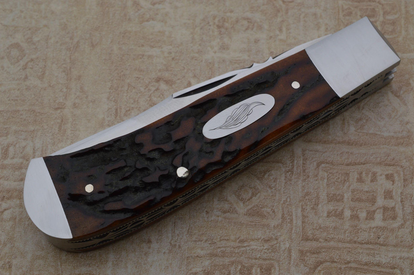 Don Morrow 2-Blade Stag Trapper, Slip-Joint Folding Knife
