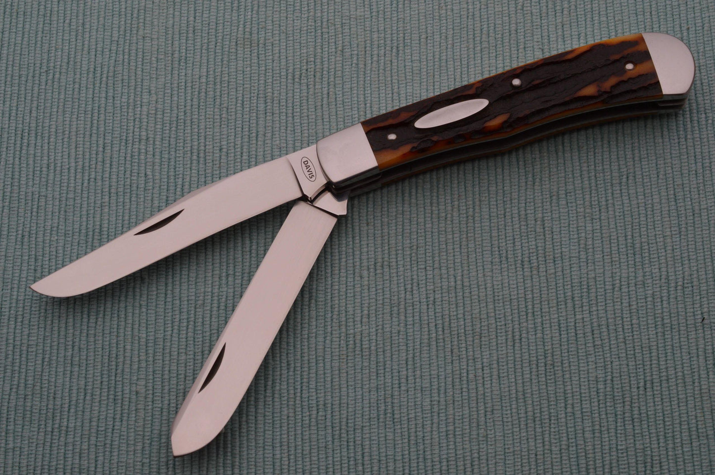 Terry Davis Two-Blade Stag Trapper, Slip-Joint Folding Knife
