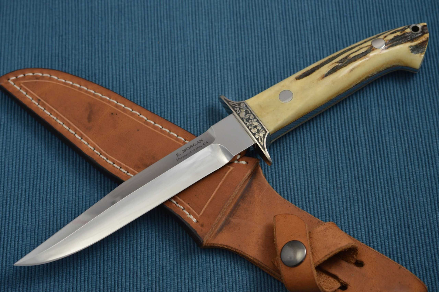Emil Morgan Stag Loveless-Style Engraved Fighting Knife