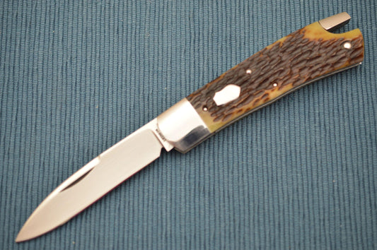Luke Swenson Random Jigged Bone Tail-Lock Folding Knife (SOLD)