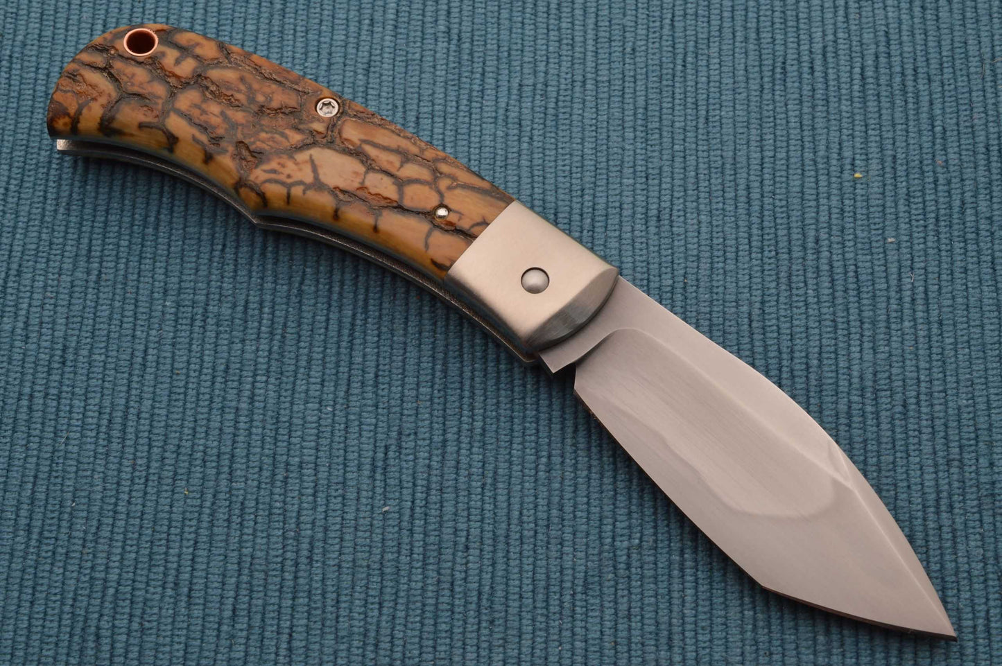 Chris Taylor Bark Mammoth Nessmuk, W2 Tool Steel Blade Hamon, Slip-Joint Folding Knife