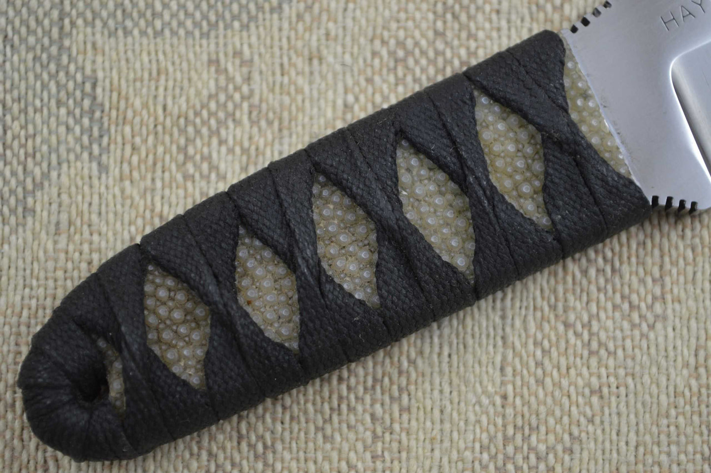 Wally Hayes Japanese-Style Stingray Cord Wrapped Tanto Neck Knife (SOLD)