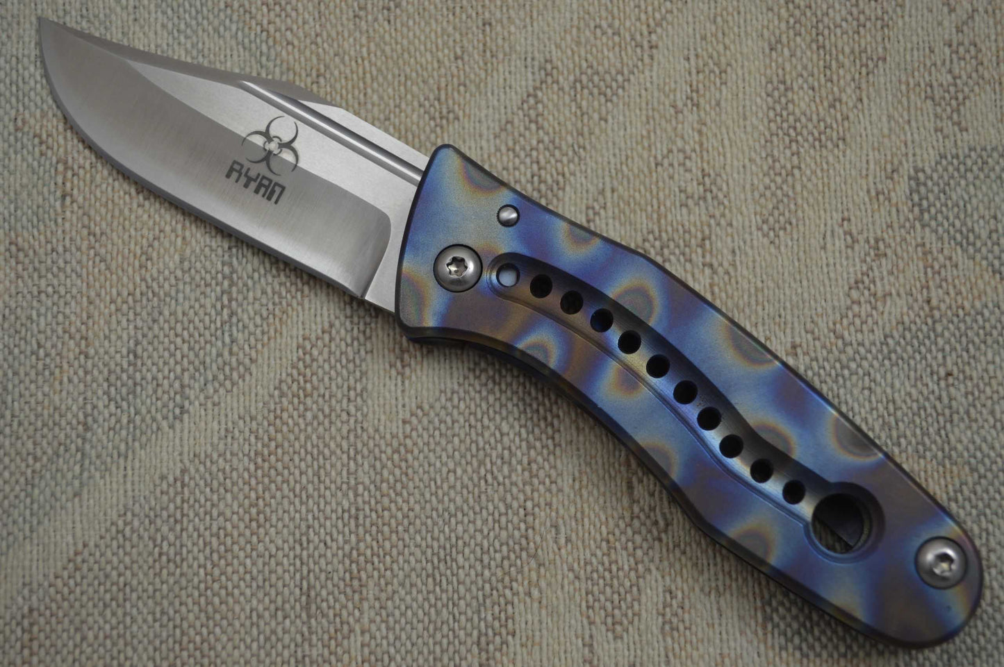 Steve Ryan RUF Titanium Frame Lock, Clip Point Folding Knife (TRADED)