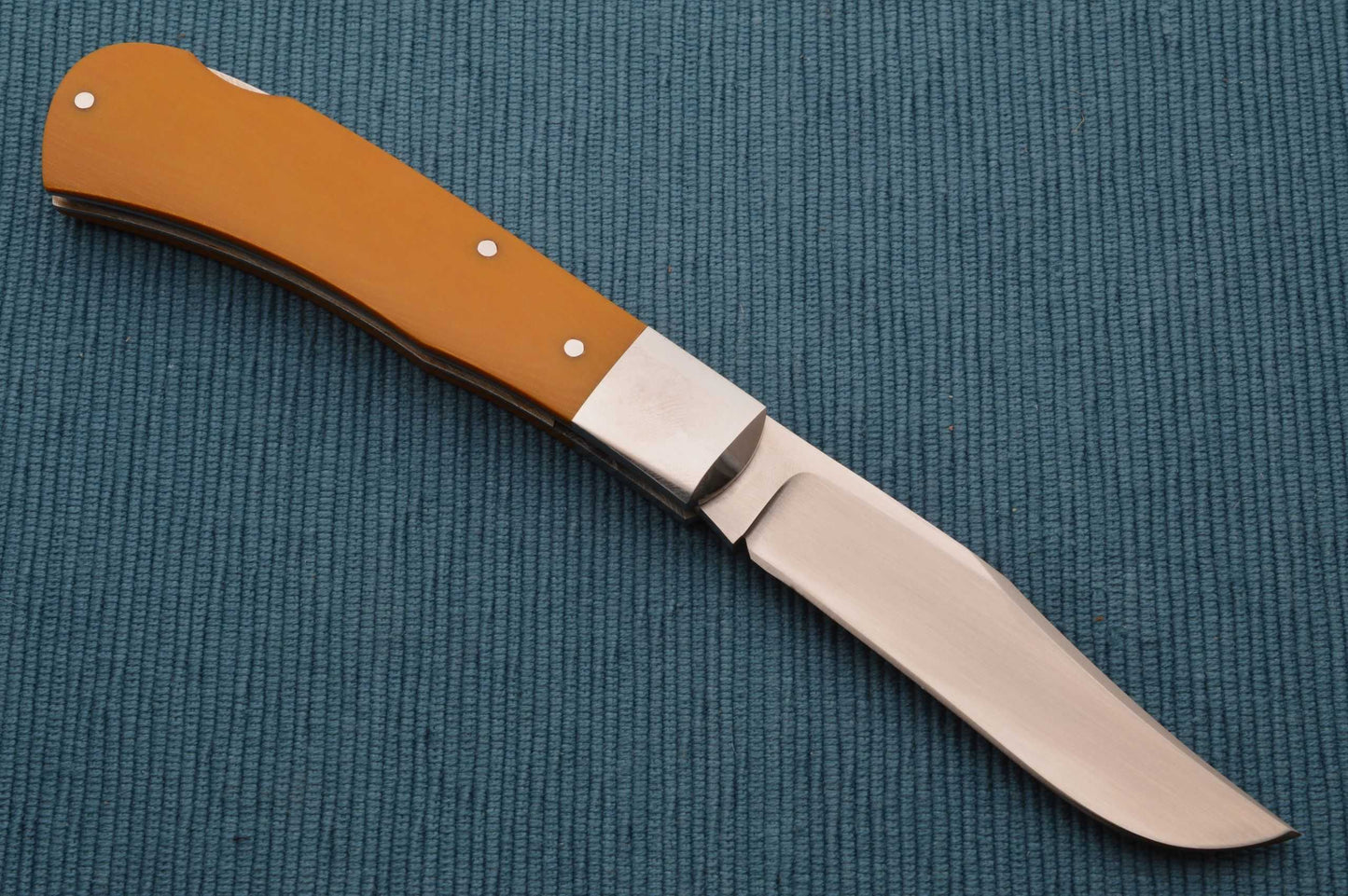 Bill Ruple Lock-Back Trapper, Vintage Butterscotch Micarta, Folding Knife