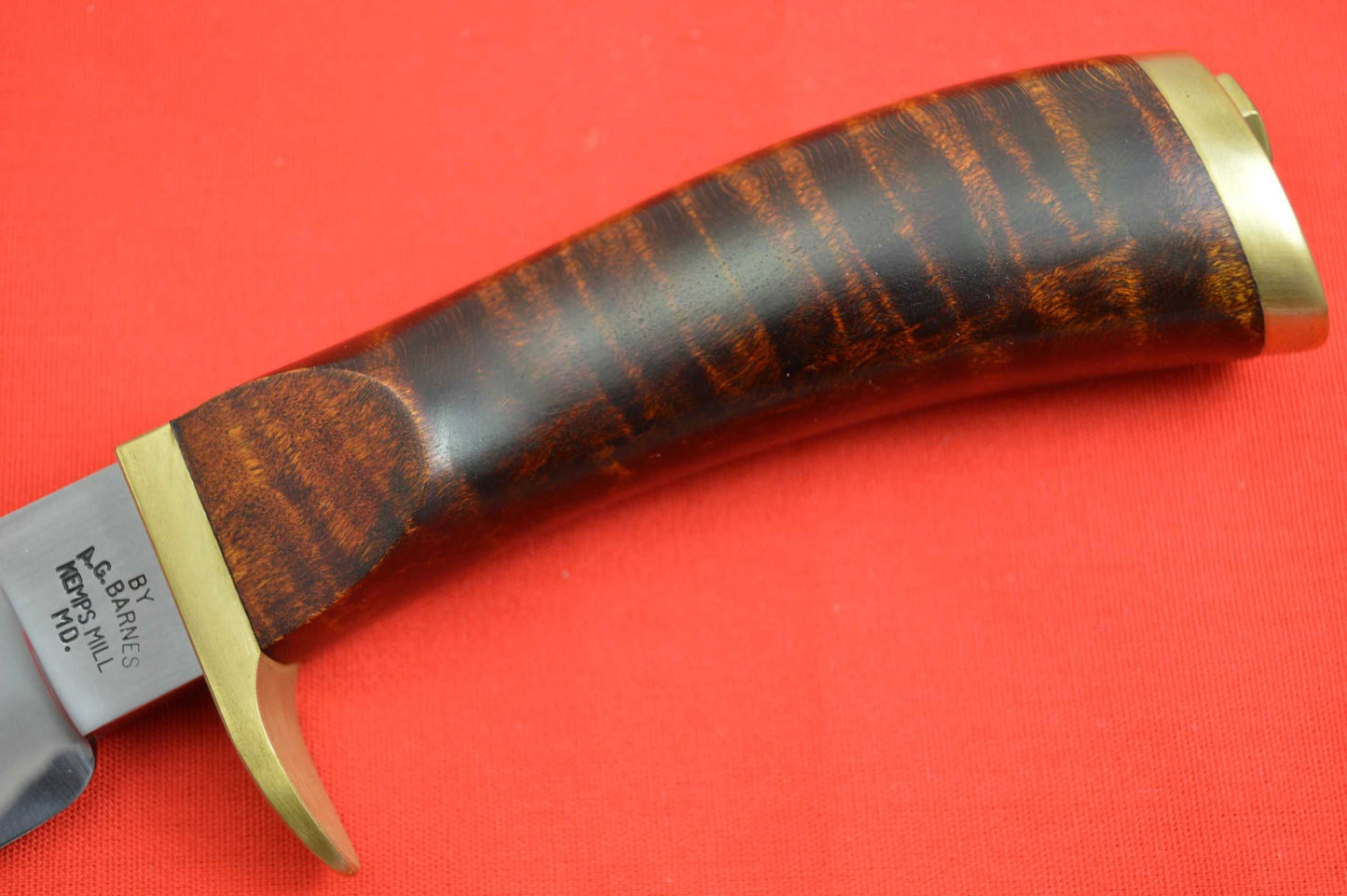 A.G. "Barney" Barnes, M.S., Moran Style Upswept Hunter, Curly Maple