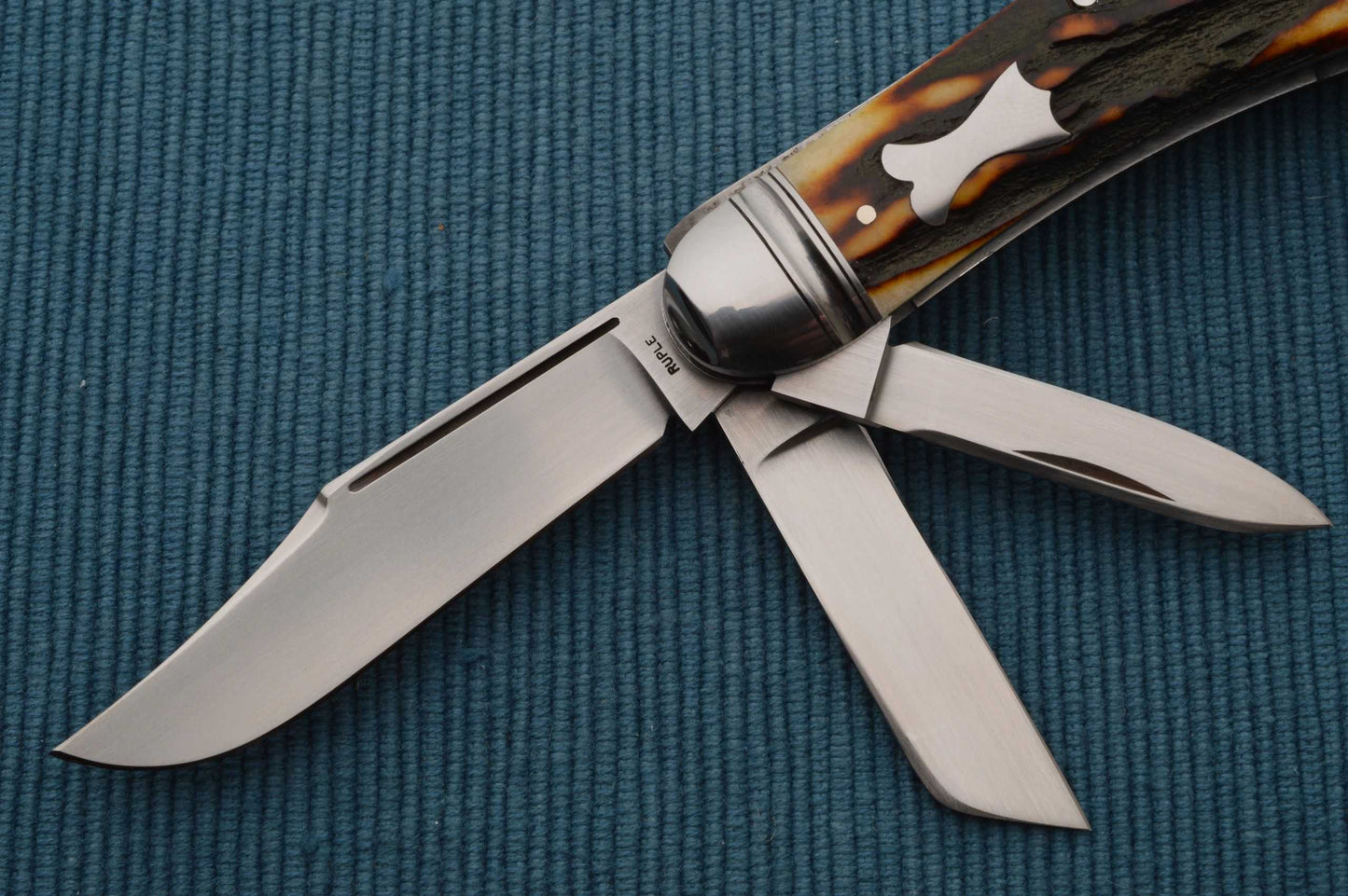 Bill Ruple Stag 5-Blade Sowbelly, File-Worked, Slip-Joint Folding Knife (SOLD)