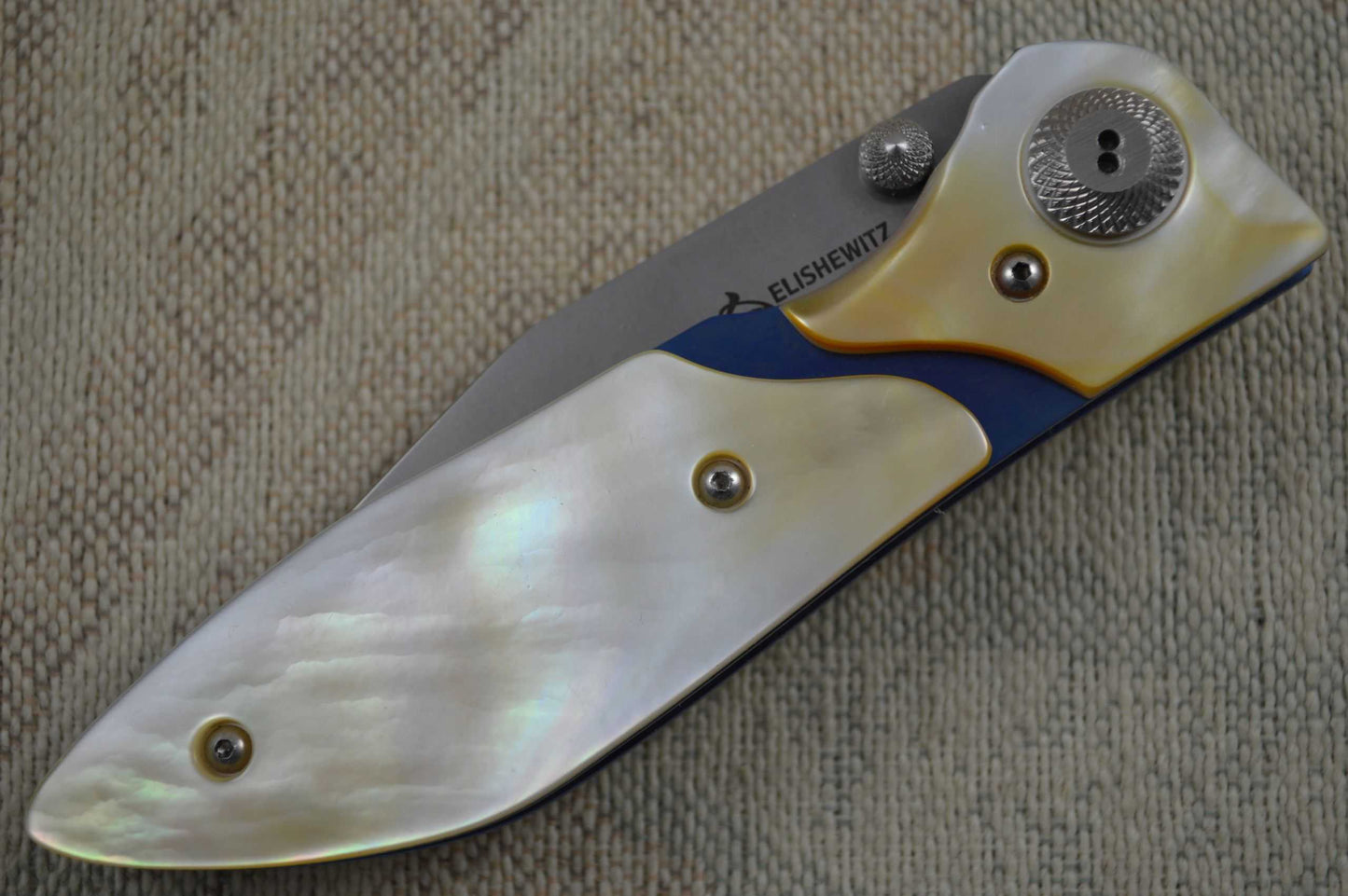 Allen Elishewitz SHADOW Custom Folder, Gold Lip Pearl Scales (SOLD)